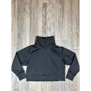 Juicy Couture Sport Pullover Top Black High‎ Neck Long Sleeve Textured Womens